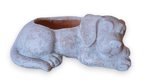 Large Brown Speckle Sleeping Dog Garden Planter $60 - delivery available