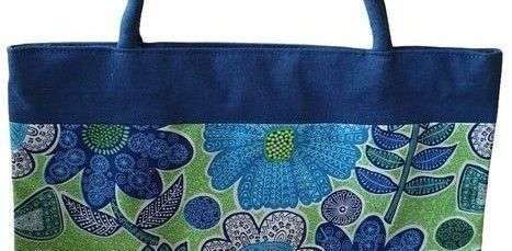 Lime And Blue Floral Artisan Bag $30 - delivery available 