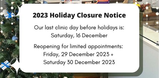 2023 Holiday Closure Notice