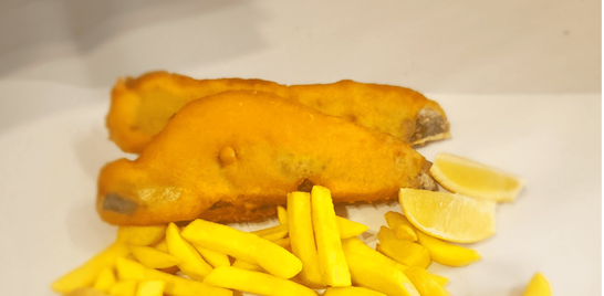 Crispy battered fish and chips