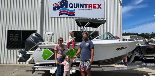 The McCosker family with their new Quintrex 481 Fishabout