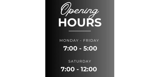 Opening Hours 📍