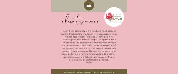 Clients Words ~ Sound Healing Evening 